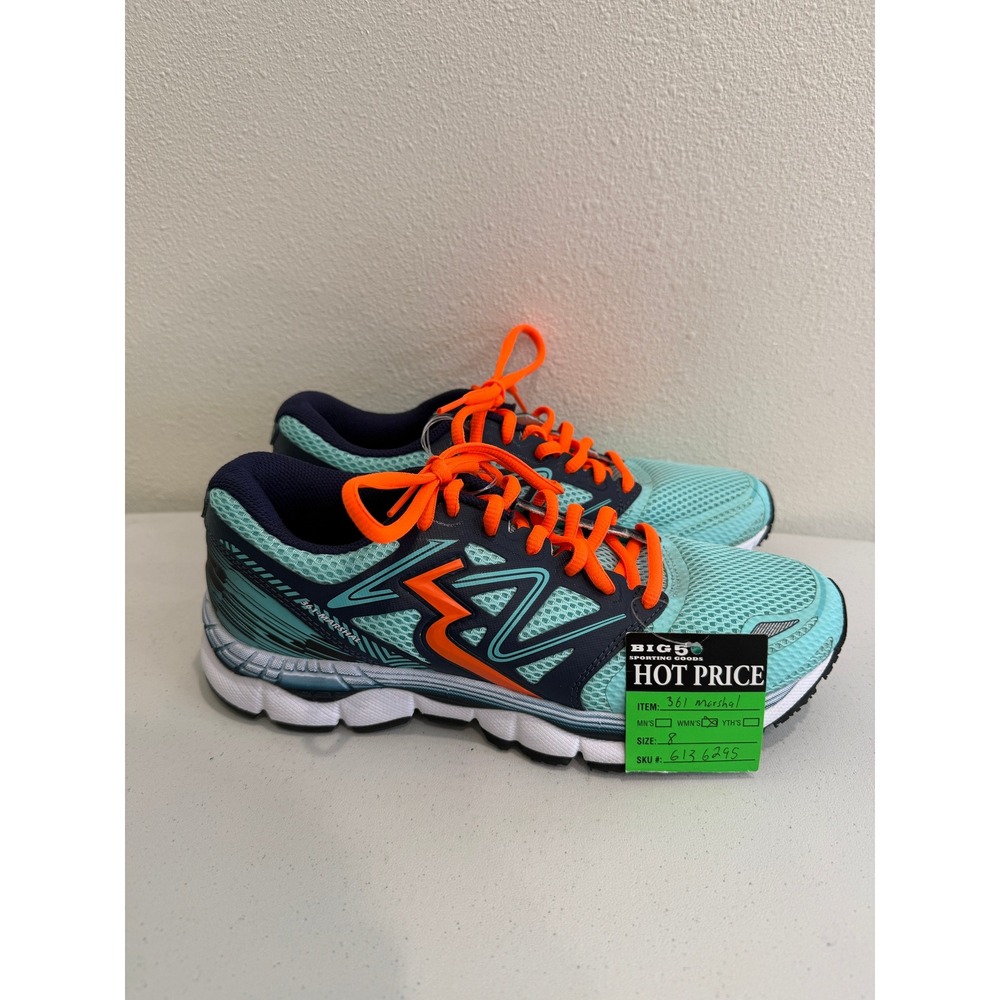 361 Degrees Marshal Running Shoes Teal Navy Orange Y755-5370 Mens Size 8 NEW